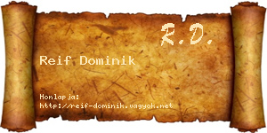 Reif Dominik névjegykártya